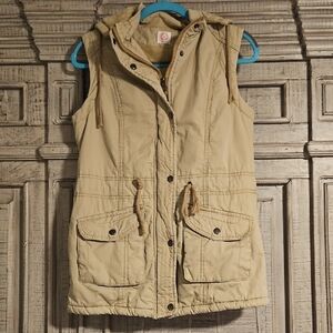 Women's Beige Hooded Vest